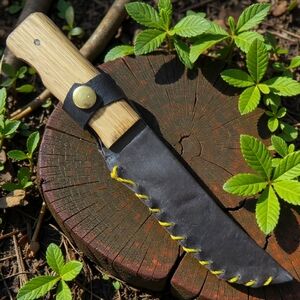 Handcrafted Grey Fox Original Hardwood Kitchen Butcher Hunting Knive Wood Steel